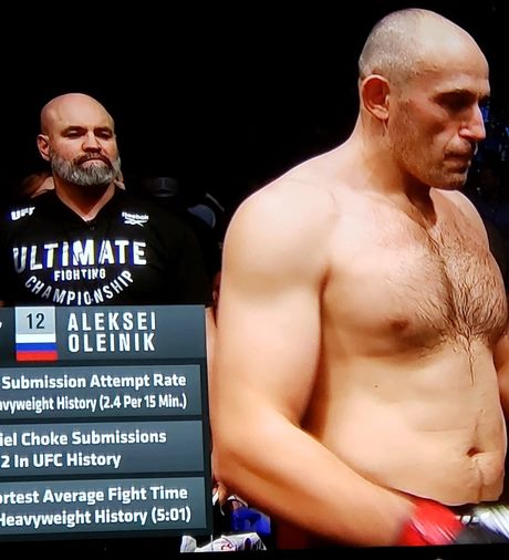 Dr. Gavoni in the UFC corner with Aleksei Oleinik
